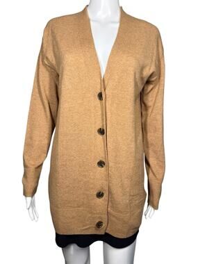 Gap Light Brown Long Button Front Cardigan Sweater Size Small NEW